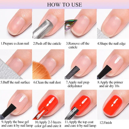 7ml Nail-Primer &amp; Prep Dehydrator Gel Nail Polish 28 Days+ Long-Lasting No Need UV LED Lamp Nail Gel Base Top Coat Varnishes