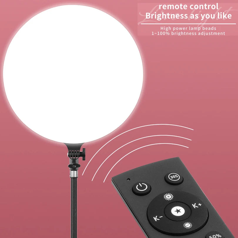 LED Photo Studio Light Video Lighting Recording Photography Panel Lamp &amp; Tripod Stand Remote For Youbute Game Live Phone Holder
