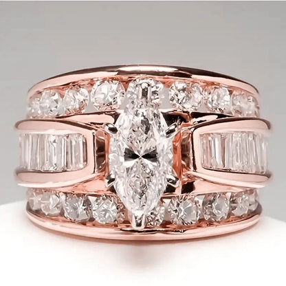 Luxury Marquis Cut Droplet Ring Women&