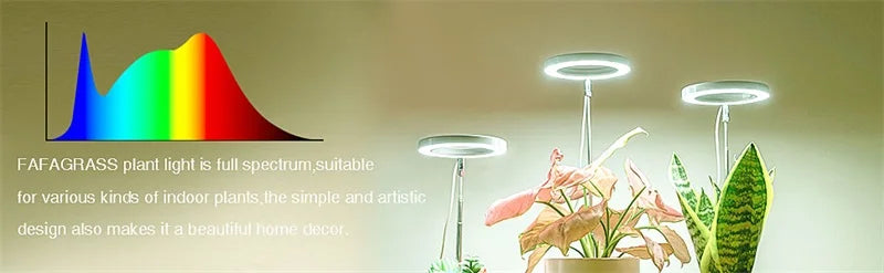 10" LED Ring Grow Lights for Indoor Plants Full Spectrum Large Plant Light for Indoor Plants Height Adjustable Growing Lamp