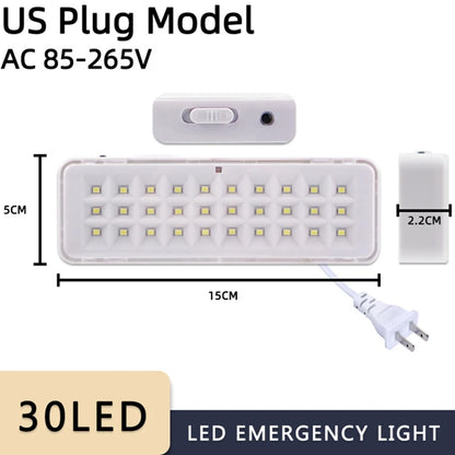 30 Beads Led Emergency Light EU/US Type-c Usb Port Rechargeable Camping Light Multi-function Rechargeable Battery