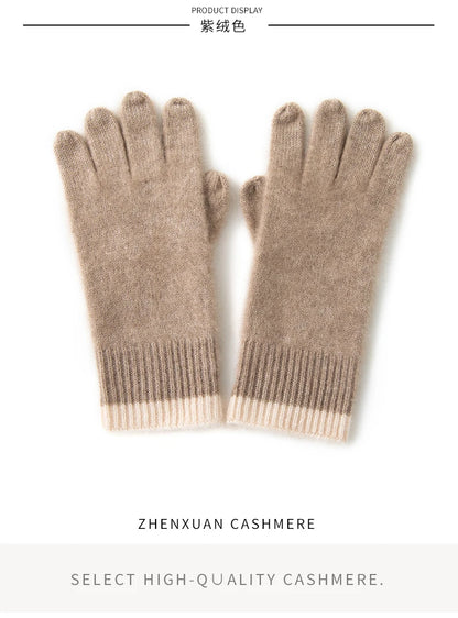 Winter Cashmere Gloves for Women Warm Touch Screen Gloves Cold Protection Full Finger Mittens Outdoor Cycling Thick Glove