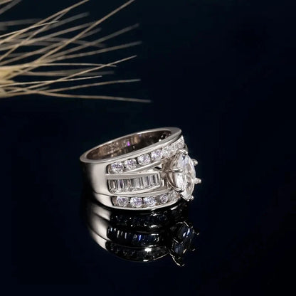 Luxury Marquis Cut Droplet Ring Women&