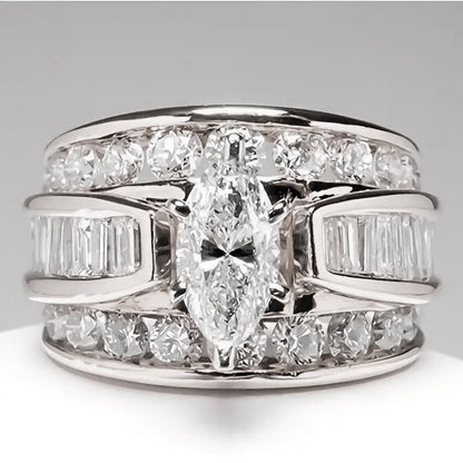 Luxury Marquis Cut Droplet Ring Women&