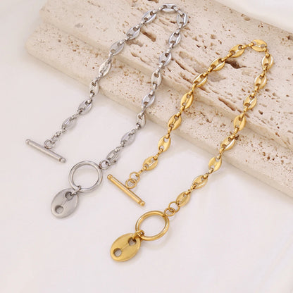 316L Stainless Steel Coffee Bean Pendant Bracelet For Women Fashion Coffee Bean Shape Chain Bracelets Jewelry Gift