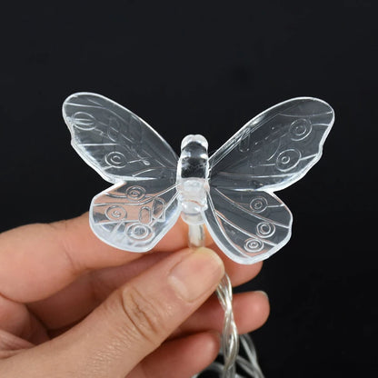 1.5M 10LED Butterfly Lights String Battery Outdoor Fairy Night Lamp Room Garland Curtain Girls Brithday Wedding Party Decoration