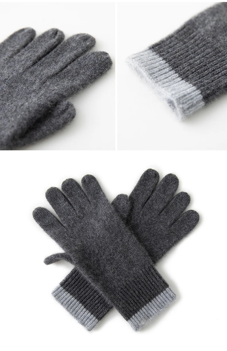Winter Cashmere Gloves for Women Warm Touch Screen Gloves Cold Protection Full Finger Mittens Outdoor Cycling Thick Glove