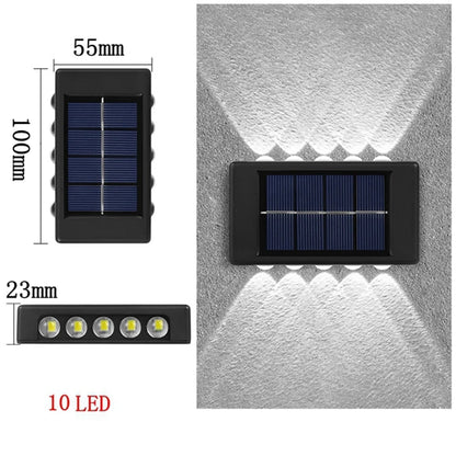 Solar Outdoor Wall Light 10 LED Waterproof Garden Light Courtyard Balustrade Decorative Atmosphere Lamp Down Luminous Solar Lamp
