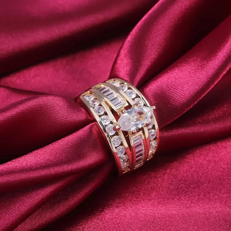 Luxury Marquis Cut Droplet Ring Women&