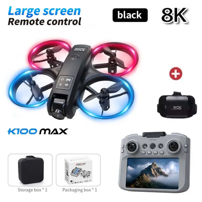 K100 MAX HD 8K Drone With Dual Cameras Obstacle Avoidance Optical Flow Professional Aerial Photography Video For Kid Adults Gift