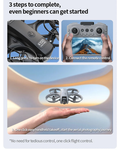 K100 MAX HD 8K Drone With Dual Cameras Obstacle Avoidance Optical Flow Professional Aerial Photography Video For Kid Adults Gift