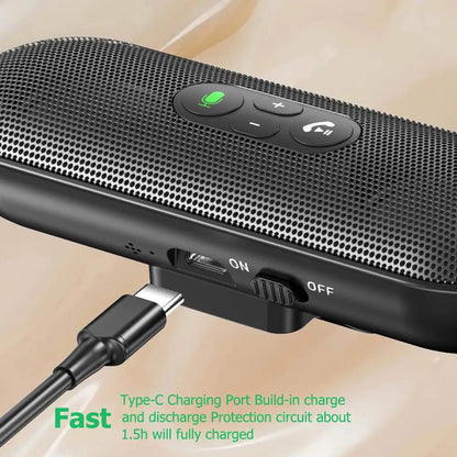 Bluetooth 5.4 Speaker Handsfree Car Kit Sun Visor Clip Wireless Audio Receiver Speakerphone Loud Music Player Dual Microphone