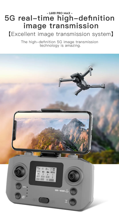 L600 PRO / PRO MAX Drone 4K Profesional Dual Camera 3-axis Gimbal Brushless Obstacle Avoidance WiFi FPV Dron RC Quadcopter Toys