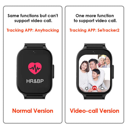 Newest 4G Smart GPS Watch Tracker Elderly Fall-down Alert SOS Emergency Alram Two-way Video Call HR &amp; BP Body Temp. Blood Oxygen