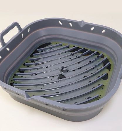 Silicone Air Fryer Liners Square Reusable Silicone Basket Easy to Clean Air Fryers Pot for 5.8 to 8 Qt Air Fryer Baking Tray