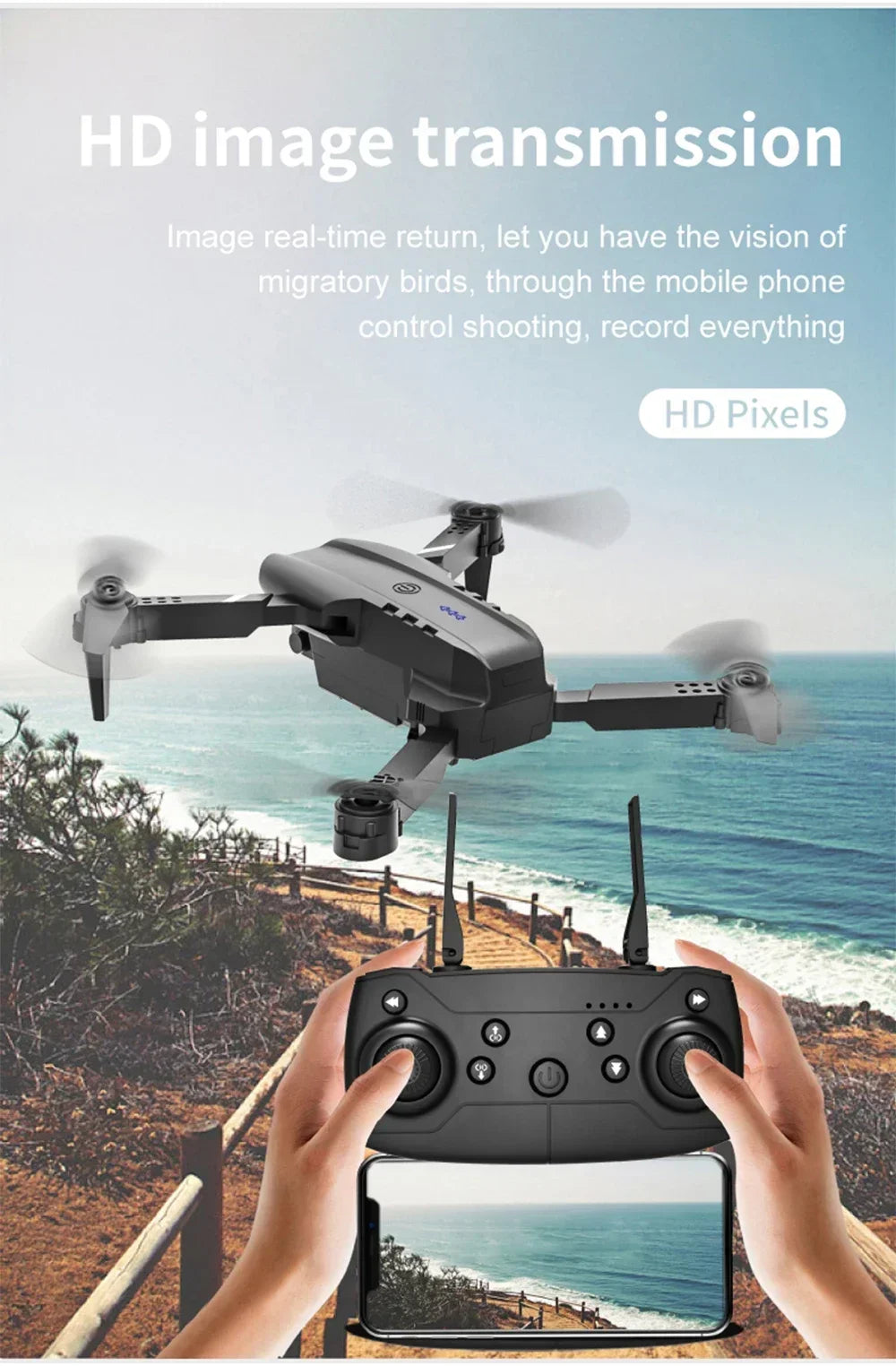 E99 Pro Drone Quadcopter Remote Control Handle Four Axis Aircraft HD 6K Photography UAV Altitude Fixation Helicopter Toys