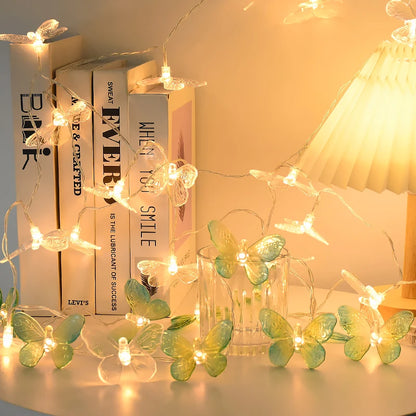 1.5M 10LED Butterfly Lights String Battery Outdoor Fairy Night Lamp Room Garland Curtain Girls Brithday Wedding Party Decoration