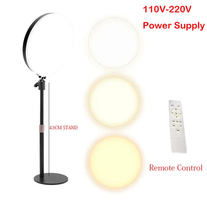 LED Photo Studio Light Video Lighting Recording Photography Panel Lamp &amp; Tripod Stand Remote For Youbute Game Live Phone Holder