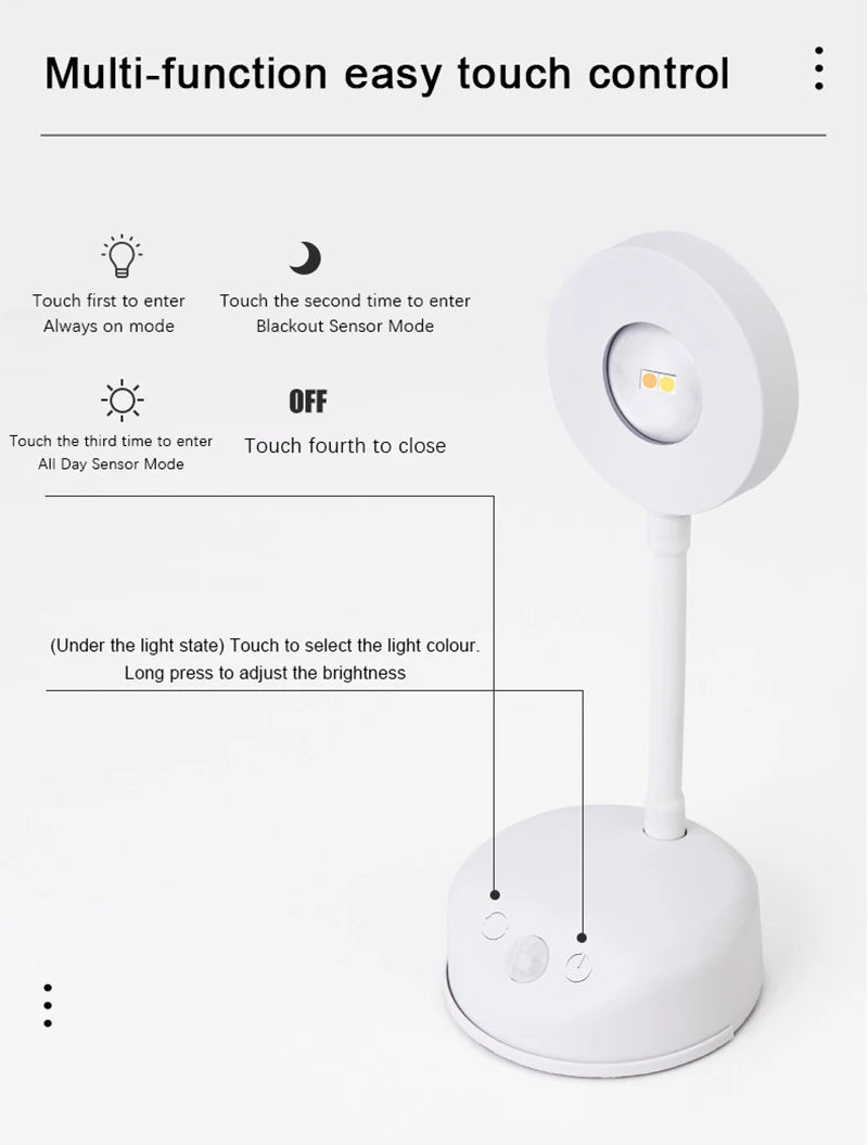 LED Wall Lamp USB Charging Wirelessly Dimmable Motion Sensor Living Room Bedroom Bedside Decoration Spotlights Night Wall Light