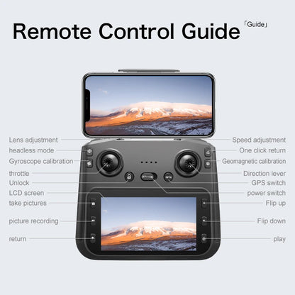 S-X1 MAX 4K Professional Drone With HD Camera 3-Axis Gimbal GPS Dron Brushless 5G WIFI Screen Remote Control RC Quadcopter Toys