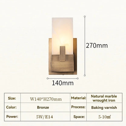 Natural Marble Wall Lamp Minimalist Living Room Bedroom TV Background Wall Light Entrance Hallway American Style Bedside Lamps