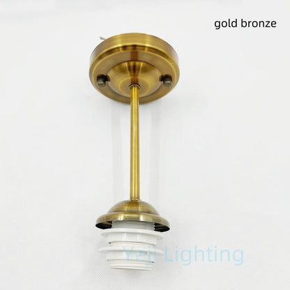 E27 Socket Lamp Holder with Ceiling Plate Ceiling Canopy Metal Rod Iron Ceiling Rose with Rod Lamp Base for LED Chandelier DIY