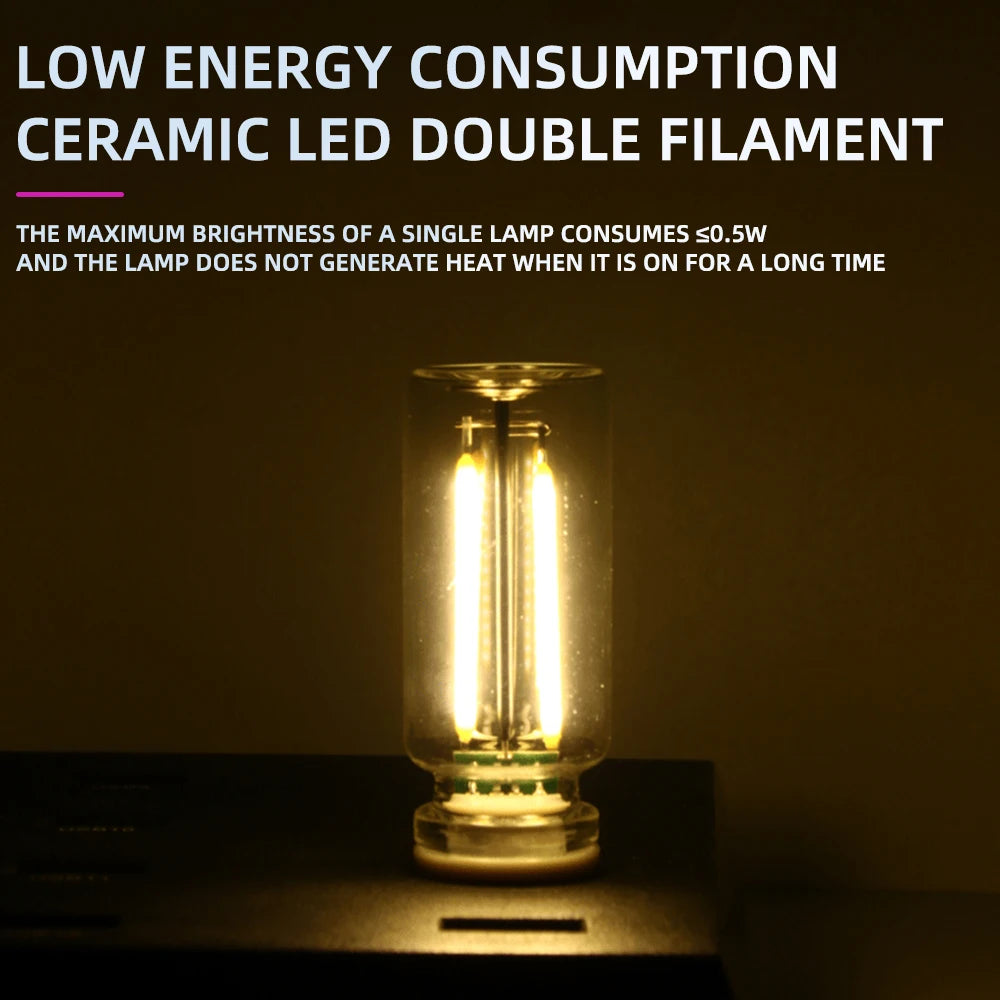 USB Night Light Touch Dimming LED Incandescent Filament Light Bulb Car Interior Lighting Atmosphere Lamp for Party Room Car