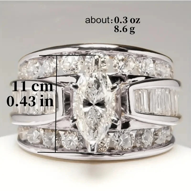 Luxury Marquis Cut Droplet Ring Women&