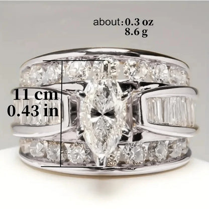 Luxury Marquis Cut Droplet Ring Women&
