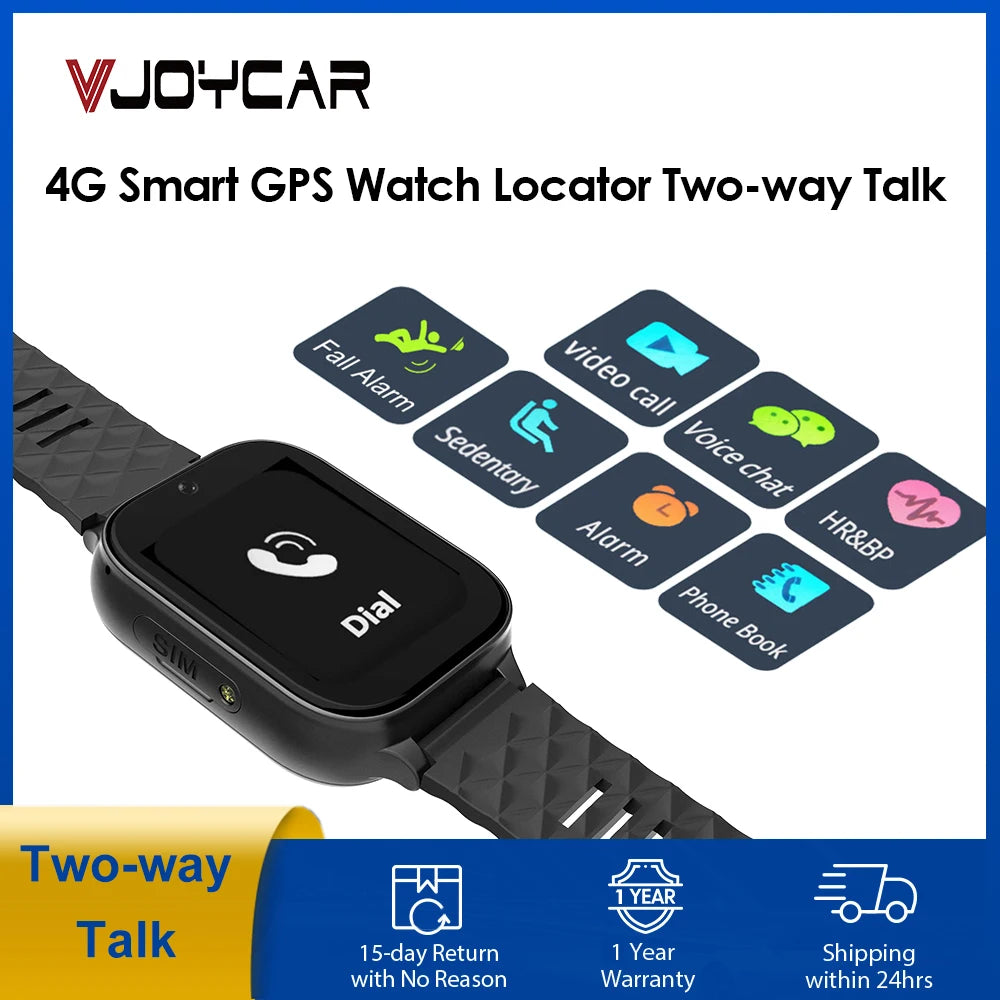 Newest 4G Smart GPS Watch Tracker Elderly Fall-down Alert SOS Emergency Alram Two-way Video Call HR &amp; BP Body Temp. Blood Oxygen
