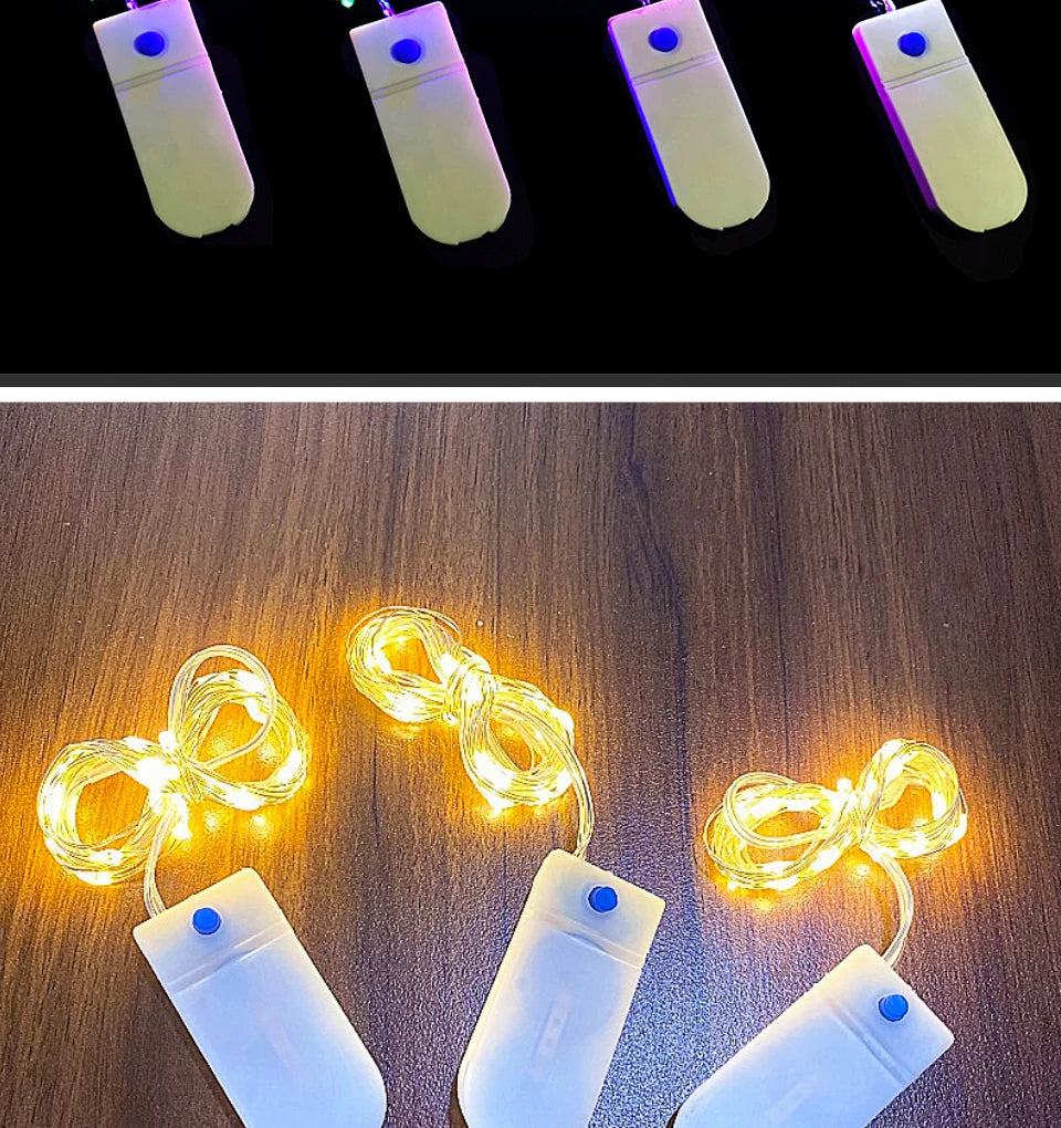 3 Modes 1M 2M 3M 5M Led Fairy Lights Copper Wire String Holiday Outdoor Lamp Garland For Christmas Tree Wedding Party Decoration
