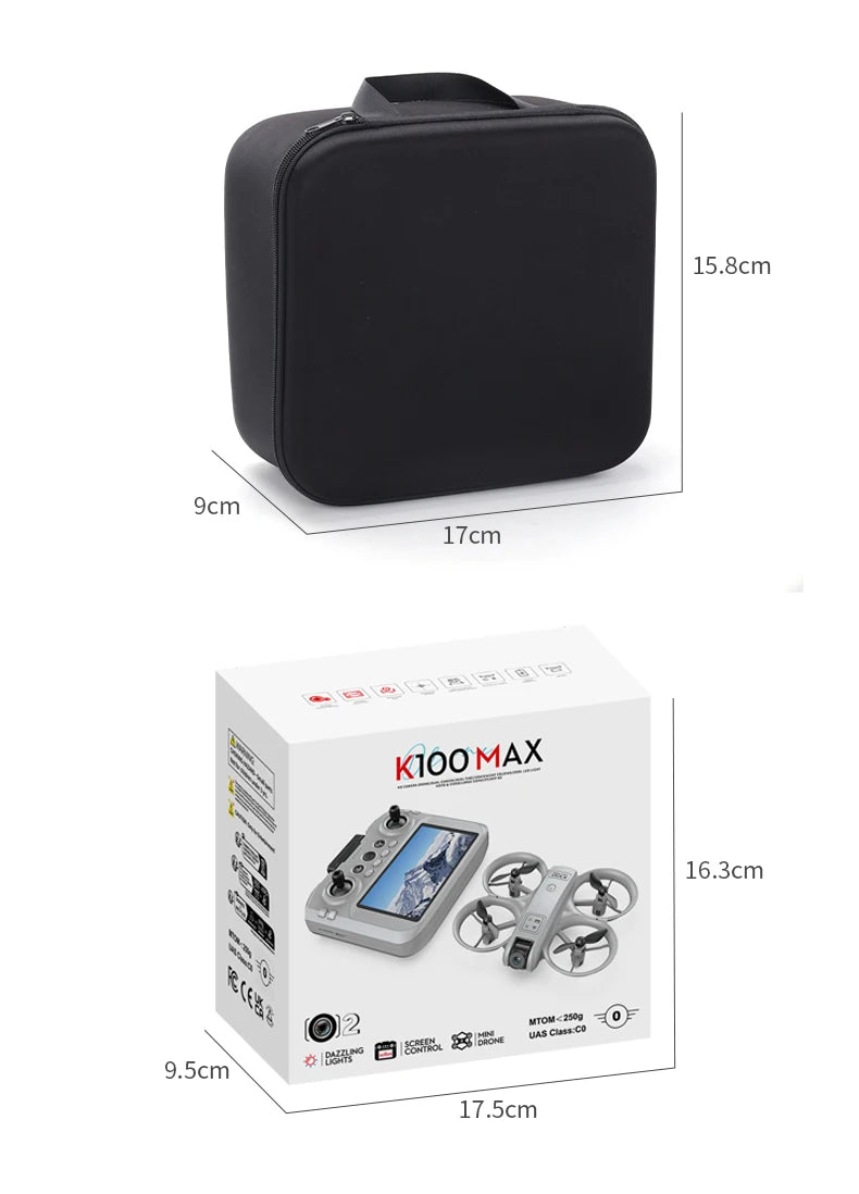 K100 MAX HD 8K Drone With Dual Cameras Obstacle Avoidance Optical Flow Professional Aerial Photography Video For Kid Adults Gift