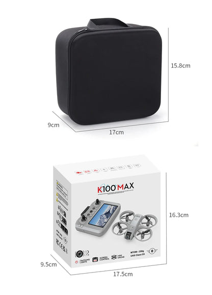 K100 MAX HD 8K Drone With Dual Cameras Obstacle Avoidance Optical Flow Professional Aerial Photography Video For Kid Adults Gift