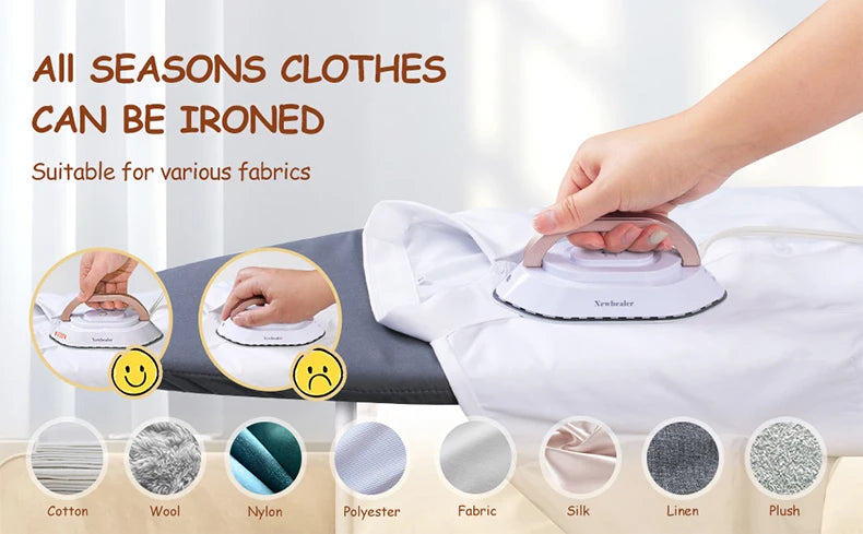 Mini Travel Iron for Clothes Portable Handle Electric Ironing Machine Fast Heating 30s Dry Wet Irons Garment Household Tools