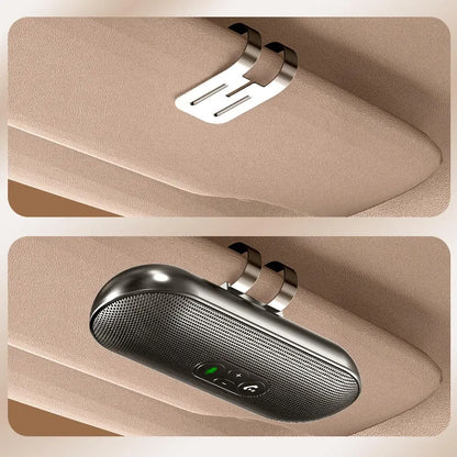 Bluetooth 5.4 Speaker Handsfree Car Kit Sun Visor Clip Wireless Audio Receiver Speakerphone Loud Music Player Dual Microphone