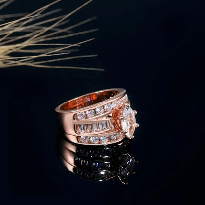 Luxury Marquis Cut Droplet Ring Women&