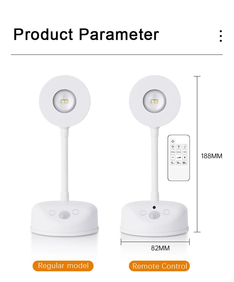 LED Wall Lamp USB Charging Wirelessly Dimmable Motion Sensor Living Room Bedroom Bedside Decoration Spotlights Night Wall Light