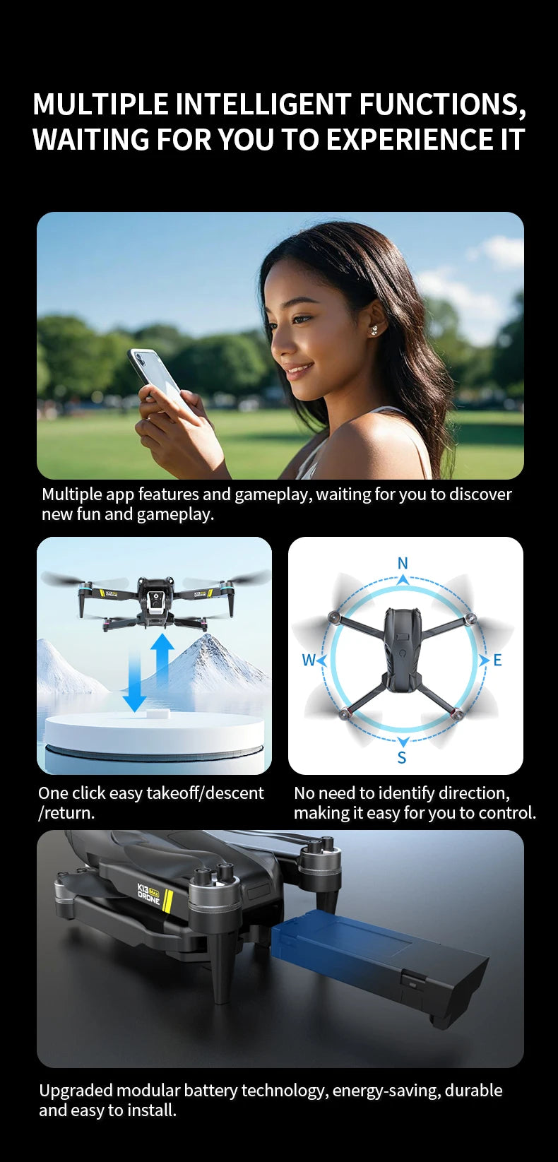 NEW K13 MAX Drone 8K Camera 5G WiFi FPV Brushless Motor HD Dual Camera Obstacle Avoidance Quadcopter for Aerial Photography Gift
