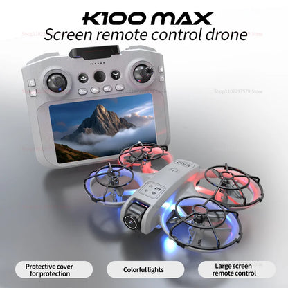 K100 MAX HD 8K Drone With Dual Cameras Obstacle Avoidance Optical Flow Professional Aerial Photography Video For Kid Adults Gift