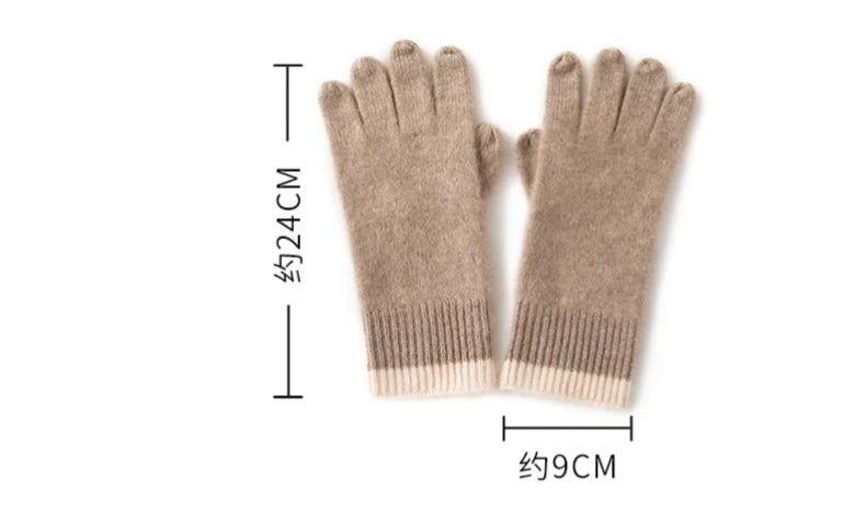 Winter Cashmere Gloves for Women Warm Touch Screen Gloves Cold Protection Full Finger Mittens Outdoor Cycling Thick Glove