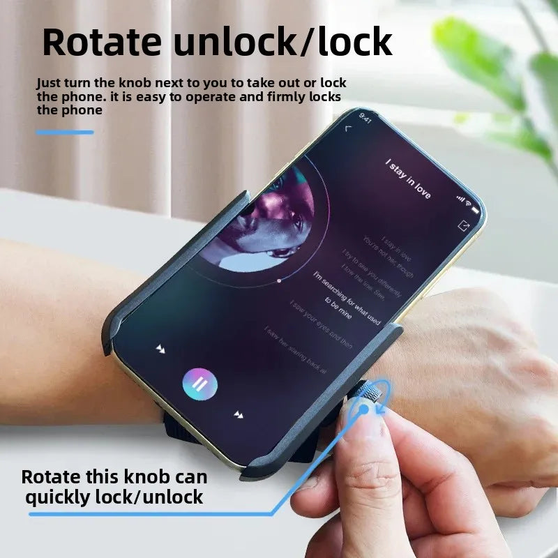 360°Rotatable New Wristband Phone Holder for Smartphone Running Armband for Hiking Biking Walking Universal Sports Wristband